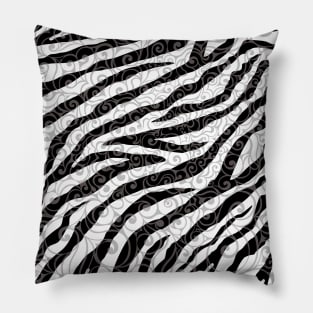 Swirly Zebra Pattern Pillow