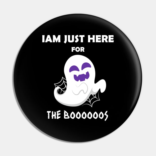 Halloween Funny Gift T-shirt Iam Here For The Boo Pin by Trendy_Designs