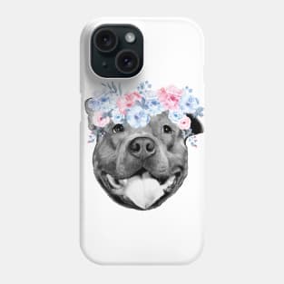 Pitbull Flowers Phone Case