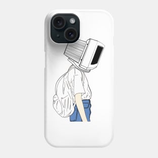 Coder girl computer head Phone Case