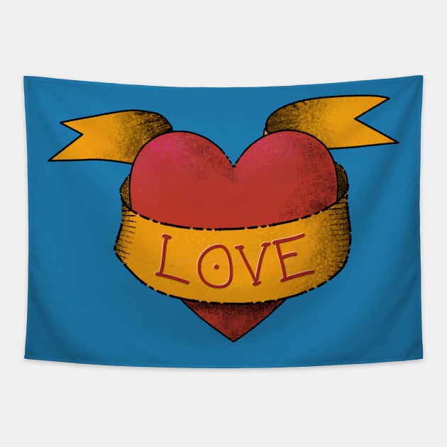 Heart and Banner Tapestry by VDUBYA