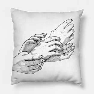 Hands Reaching Pillow