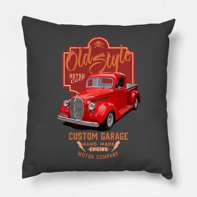 Hot Rods Trucks Pillow by Akira31