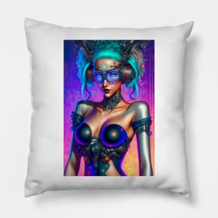 Cyberpunk Cyborg DJ Pillow