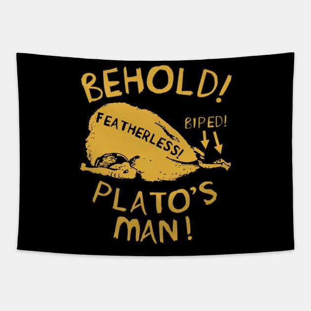 Behold Plato's Man - Diogenes, Featherless Biped, Classical Greek, Philosopher, Philosopher, Cynicism, Funny Tapestry by SpaceDogLaika