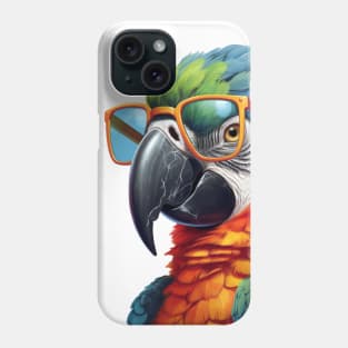 Head parrot with glasses Phone Case