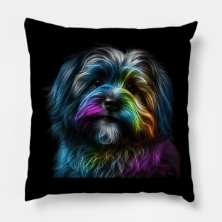 Neon Havanese Dog Pillow