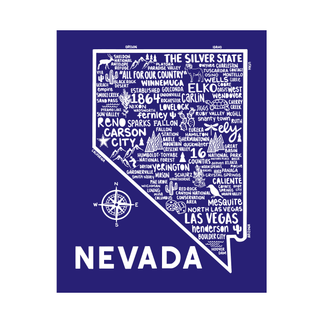 Nevada Map by fiberandgloss