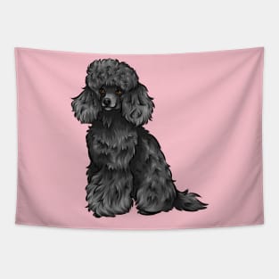 Cute Black Toy Poodle Dog Tapestry