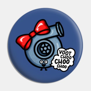 What Does The Cutest (Denim) Turbo say - Red Bow Pin