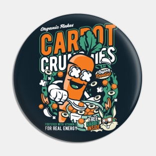 Retro Cereal Box Carrot Crunchies // Junk Food Nostalgia // Cereal Lover Pin