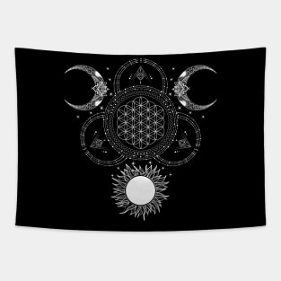 Flower Of Life | Sun and Moon Tapestry