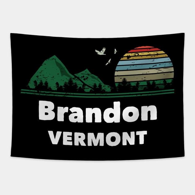 Mountain Sunset Flying Birds Outdoor Brandon Vermont Tapestry by greenrepublicmerch