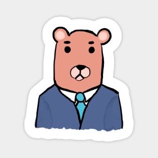 Suited business bear Magnet