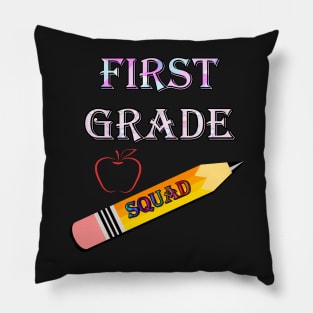 First Grade Squad, Great for Students, Teachers, Classroom Decor, Parents of 1st Graders Going Back to School Pillow