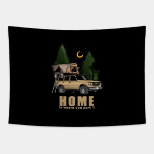 Home is where you park it Land Cruiser - Peanut Tapestry