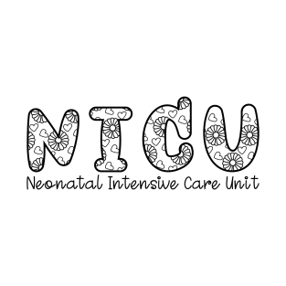 Floral Nicu Nurse Neonatal Intensive Care Unit Appreciation T-Shirt