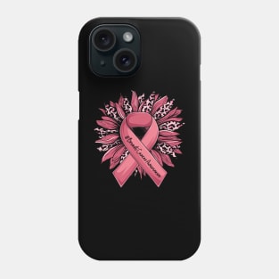 Leopard Sunflower Pink Ribbon Breast Cancer Awareness Phone Case