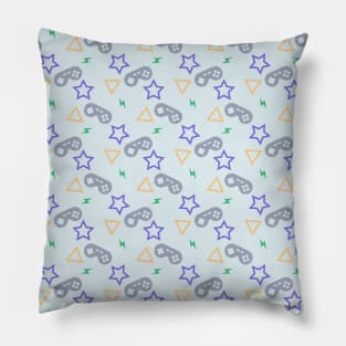 Gamer Pattern - Blue Pillow