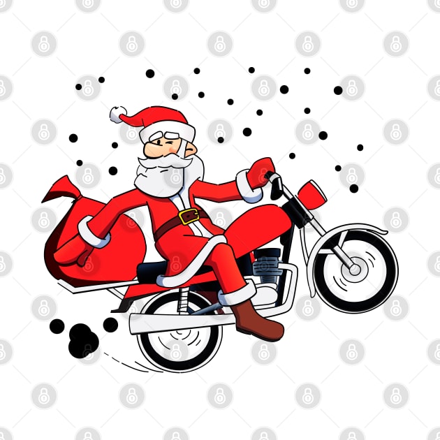 Funny Ugly Christmas Sweater. Santa On Motorcycle. by KsuAnn