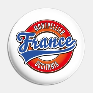 Montpellier Occitania France retro logo Pin