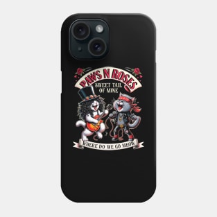 Feline Firearms Fashion Cat Gun N' Rose Tee Phone Case