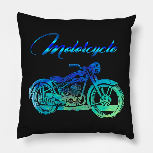 Vintage american motorcycle Pillow by timegraf