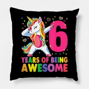 Years Old Unicorn Dabbing 6th Birthday Girl Unicorn Party Pillow