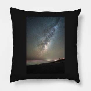 Galaxy Milky Way Photograph of its Full Beaty From The Shore of New Zealand Pillow