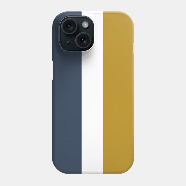 4 Stripe Minimalist Color Block Pattern in Navy Blue, Ochre Gold, Duck Egg, and White Phone Case by KierkegaardDesignStudio