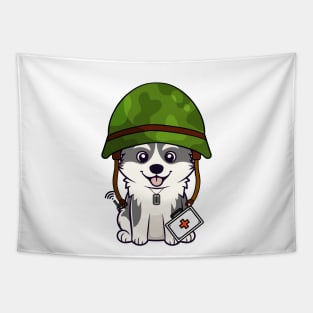 First aid military husky dog Tapestry