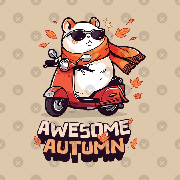 Awesome Autumn Fall Hamster on Wheels by Lunatic Bear