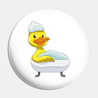 Duck at Bathing with Bathtub & Foam Pin