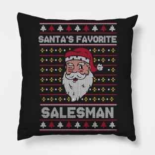 Santa's Favorite Salesman // Funny Ugly Christmas Sweater // Sales Rep Holiday Xmas Pillow