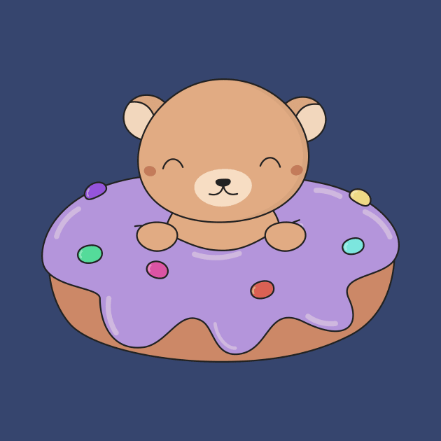 Kawaii Cute Brown Bear Donut by happinessinatee