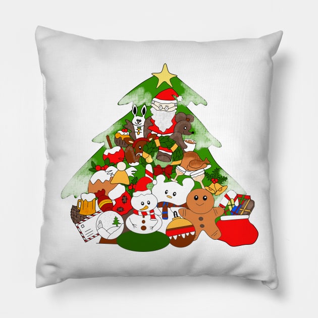 Christmas doodles Pillow by Jacline