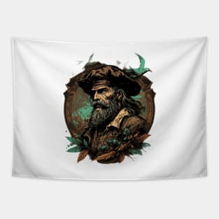 Vintage Pirate Captain Classic Art Design Tapestry