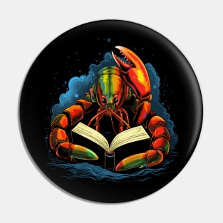 Lobster Reads Book Pin