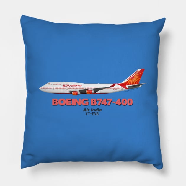 Boeing B747-400 - Air India Pillow by TheArtofFlying