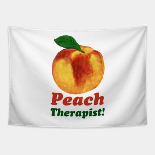 Peach Therapist Pun Tapestry