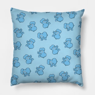 Blue Elephant Cartoon Pattern Pillow