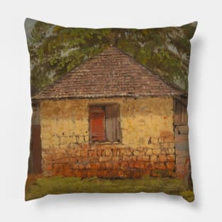 Houses, Mt Salus by Frederic Edwin Church Pillow