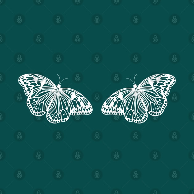Butterflies in Love - detailed butterfly ink art design by Green Paladin