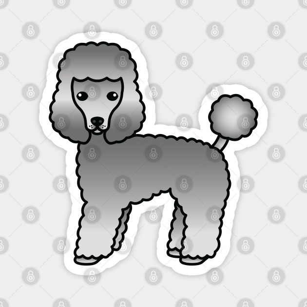 Gray Toy Poodle Dog Cute Cartoon Illustration Poodle Magnet Teepublic Au