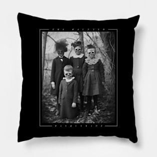 Creepy Kids with Halloween Masks Pillow