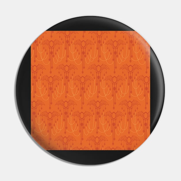 Orange Bats Pin by TurtleNotes