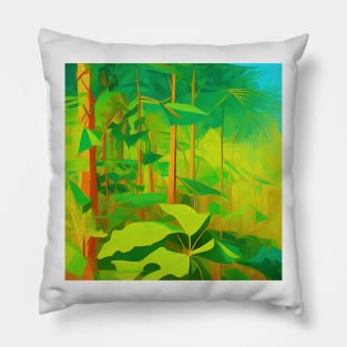 Misty Tropical Forest Pillow