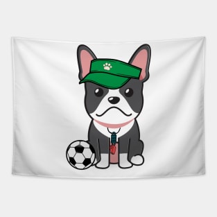 French Bulldog Playing Soccer Tapestry