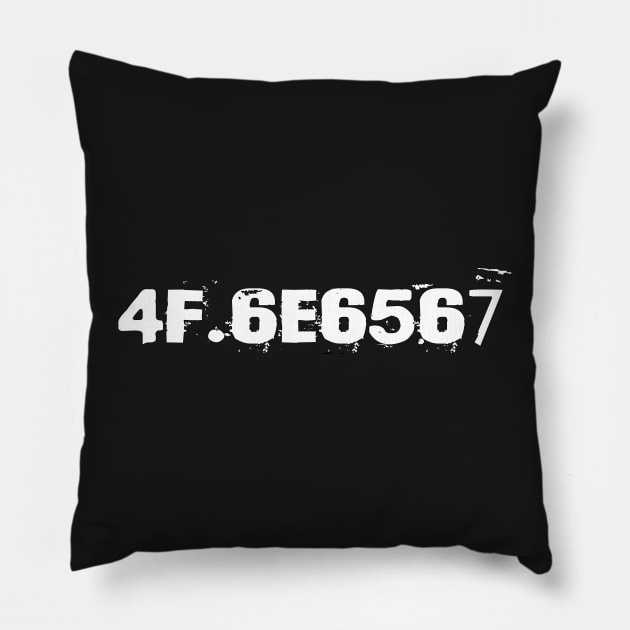 O Neg Encoded Pillow by PurplePeacock