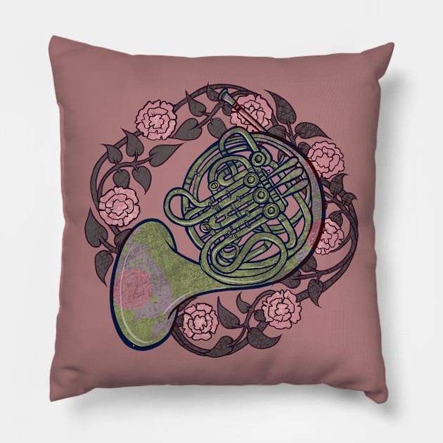 French Horn Pillow by bubbsnugg